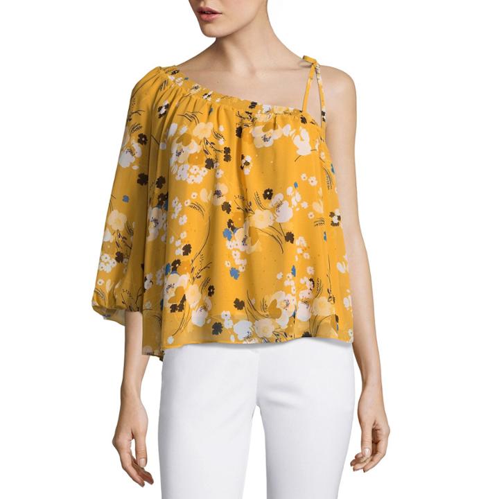 Worthington 3/4 Sleeve Scoop Neck Chiffon Blouse
