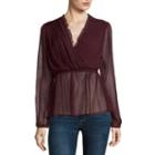 Belle + Sky Long Sleeve Ruffle V Neck Top