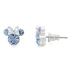 Disney Lab Created Blue 9.3mm Mickey And Friends Stud Earrings
