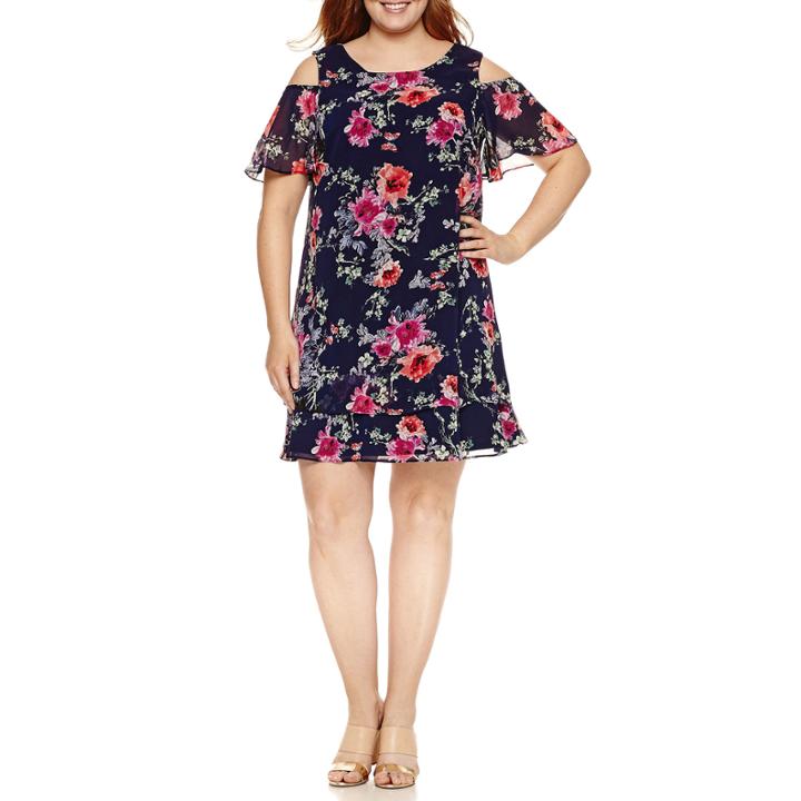 R & K Originals Short Sleeve Sheath Dress-plus
