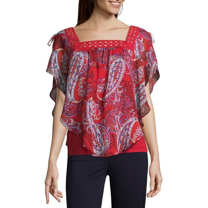 Alyx Short Sleeve Square Neck Knit Blouse