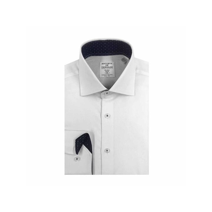 Society Of Threads Slim Fit Long Sleeve Dress Shirt