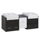 59.5-in. W Wall Mount White-dawn Grey Vanity Set For 1 Hole Drilling Black Galaxy Top