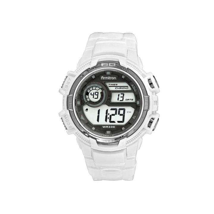 Armitron Mens White Strap Watch-40/8347wht