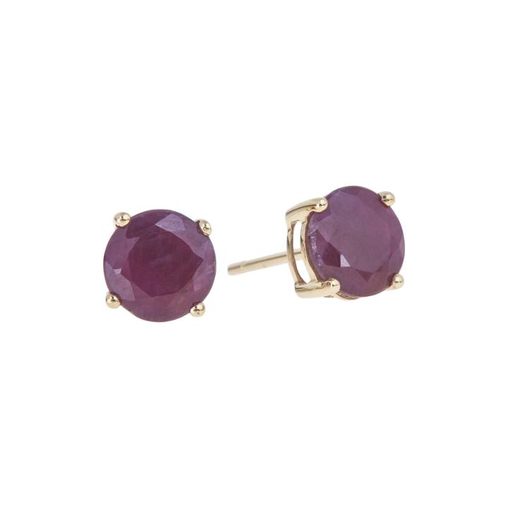 Limited Quantities Lead Glass-filled Ruby Stud Earrings