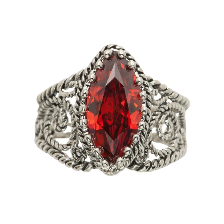 Sparkle Allure Womens Red Silver Over Brass