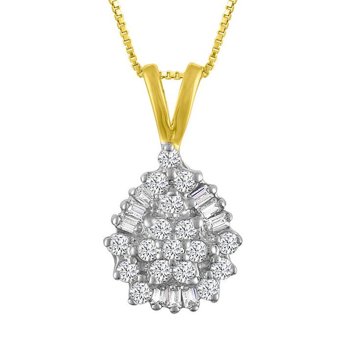 Womens 1/4 Ct. T.w. Genuine Diamond Pendant Necklace