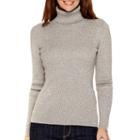 Liz Claiborne Long-sleeve Ribbed Knit Turtleneck Sweater