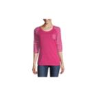 Us Polo Assn. 3/4 Sleeve Round Neck Stripe T-shirt-womens Juniors