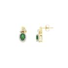 1/10 Ct. T.w. Green Emerald 10k Gold Drop Earrings