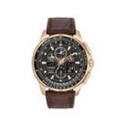 Citizen Eco-drive Mens Rose Gold Tone Limited Edition Skyhawk A-t Strap Watch Jy8056-04e