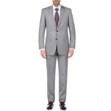 Verno Men's Grey Classic Fit 100% Wool 2-piece Suit