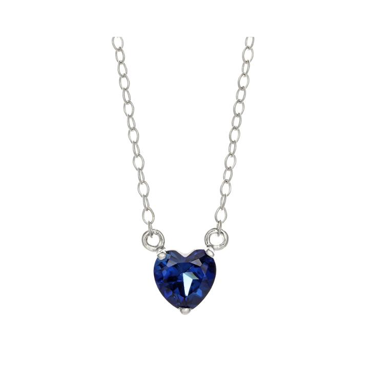 Lab-created Sapphire Sterling Silver Heart Pendant Necklace