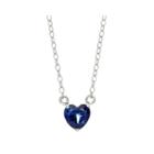 Lab-created Sapphire Sterling Silver Heart Pendant Necklace