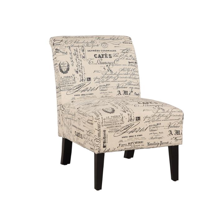 Lily Script Fabric Slipper Chair