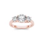 1 1/2 Ct. T.w. Diamond 14k Rose Gold 3-stone Engagement Ring