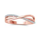 Womens Diamond Accent White Diamond 10k Gold Crossover Ring