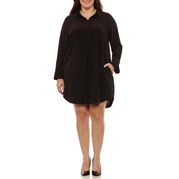 Spense Long Sleeve Shirt Dress - Plus