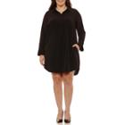 Spense Long Sleeve Shirt Dress - Plus