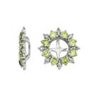 Genuine Peridot And Diamond Accent Earring Jackets