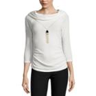 By & By Long Sleeve Cowl Neck Blouse-juniors