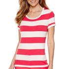 Liz Claiborne Short-sleeve Stripe Crewneck Sweater