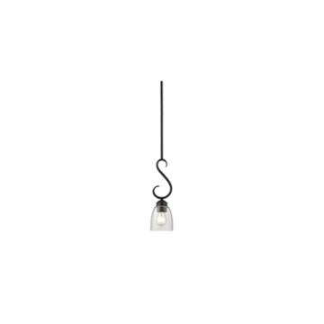 Parrish Mini Pendant In Black With Seeded Glass