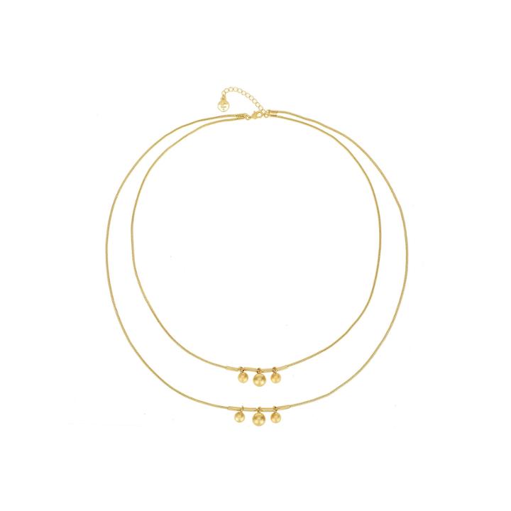 Liz Claiborne Gold-tone Layer Ball Necklace