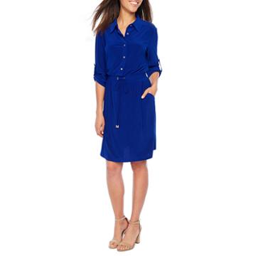Emma And Michele 3/4 Sleeve Shirt Dress