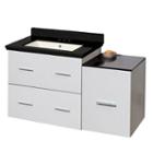 37.75-in. W Wall Mount White Vanity Set For 3h4-in. Drilling Black Galaxy Top Biscuit Um Sink