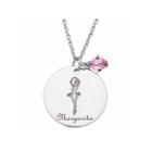 Personalized Sterling Silver Crystal Birthstone Ballerina Name Pendant Necklace