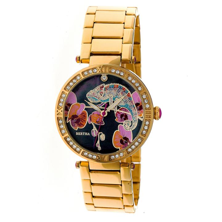 Bertha Womens Gold Tone Strap Watch-bthbr6202