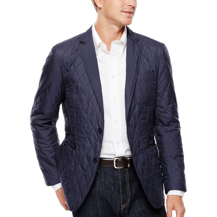 Savile Row Quilted Nylon Sport Coat - Slim Fit