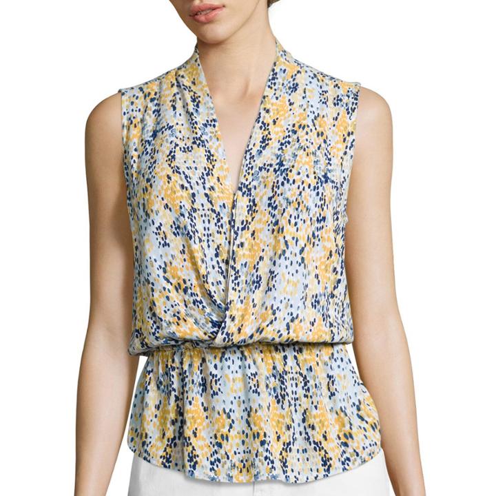 Liz Claiborne Sleeveless Wrap-front Peplum Blouse