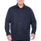 Claiborne Long Sleeve Geometric Button-front Shirt-big And Tall