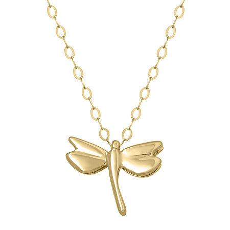 Teeny Tiny 14k Yellow Gold Petite Dragonfly Pendant Necklace