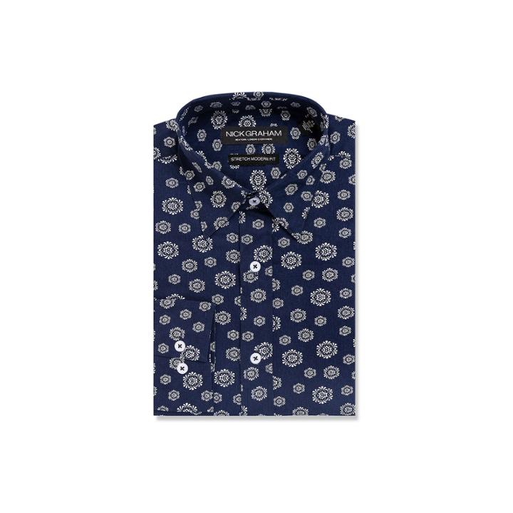 Nick Graham Everything Fitted Long Sleeve Dress Shirt