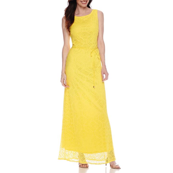 Studio 1 Sleeveless Crochet Lace Maxi Dress