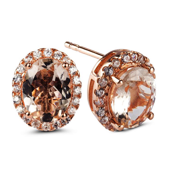 Pink Morganite 11.5mm Stud Earrings
