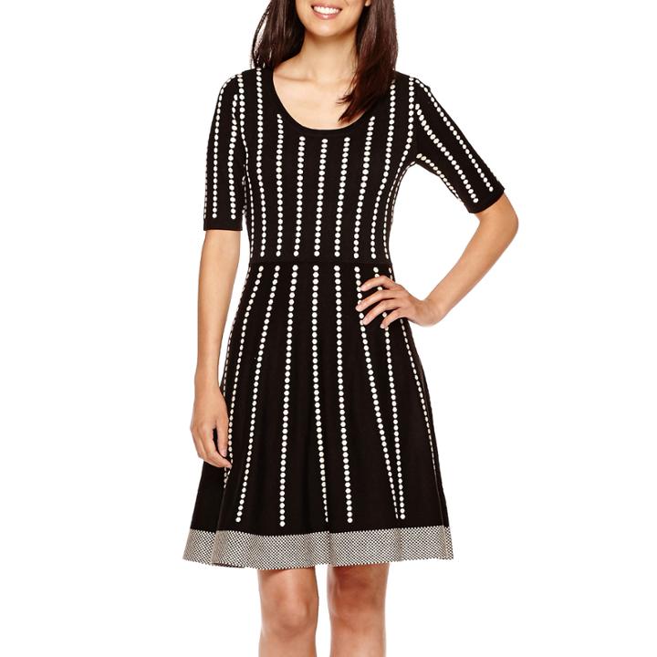 Danny & Nicole Elbow-sleeve Sweater Dress - Petite