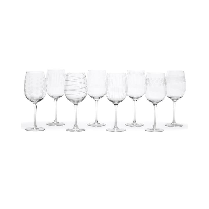 Mikasa Cheers Set Of 8 White Wine Glasses