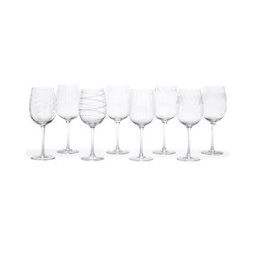 Mikasa Cheers Set Of 8 White Wine Glasses