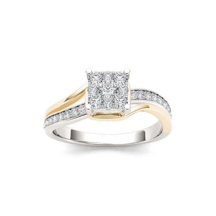 1/2 Ct. T.w. Diamond 10k Two-tone Gold Engagement Ring