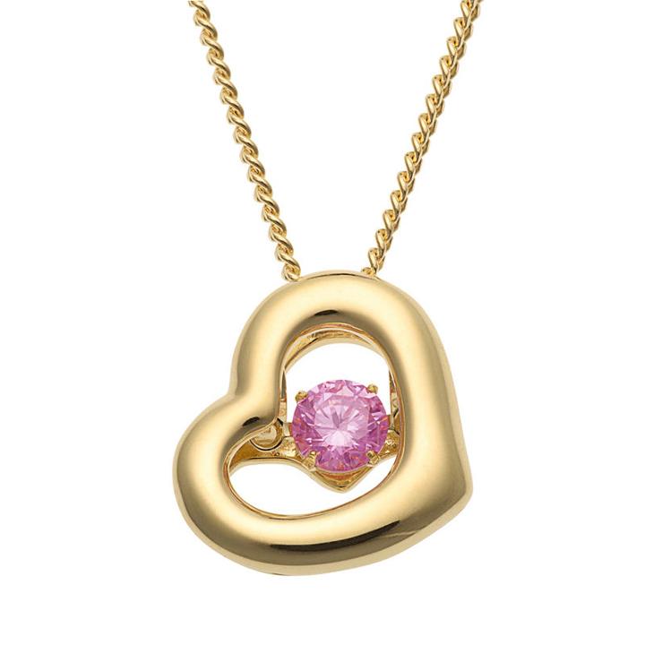 Personalized Womens Multi Color Cubic Zirconia 14k Gold Over Silver Heart Pendant Necklace