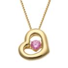 Personalized Womens Multi Color Cubic Zirconia 14k Gold Over Silver Heart Pendant Necklace