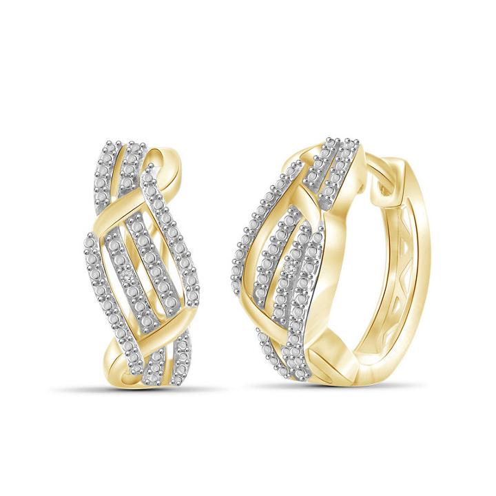 Diamond Accent White Diamond 18.1 Mm Round Hoop Earrings