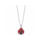 Sparkle Allure Womens Red Silver Over Brass Pendant Necklace