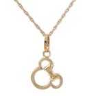 Disney 14k Yellow Gold Minnie Mouse Silhouette Pendant Necklace