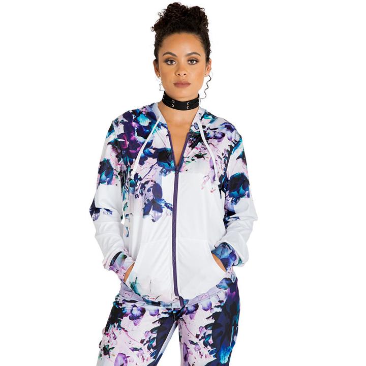 Poetic Justice Printed Active Zip Front Track Jacket