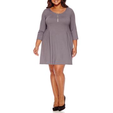 Love Reigns Long Sleeve A-line Dress-juniors Plus